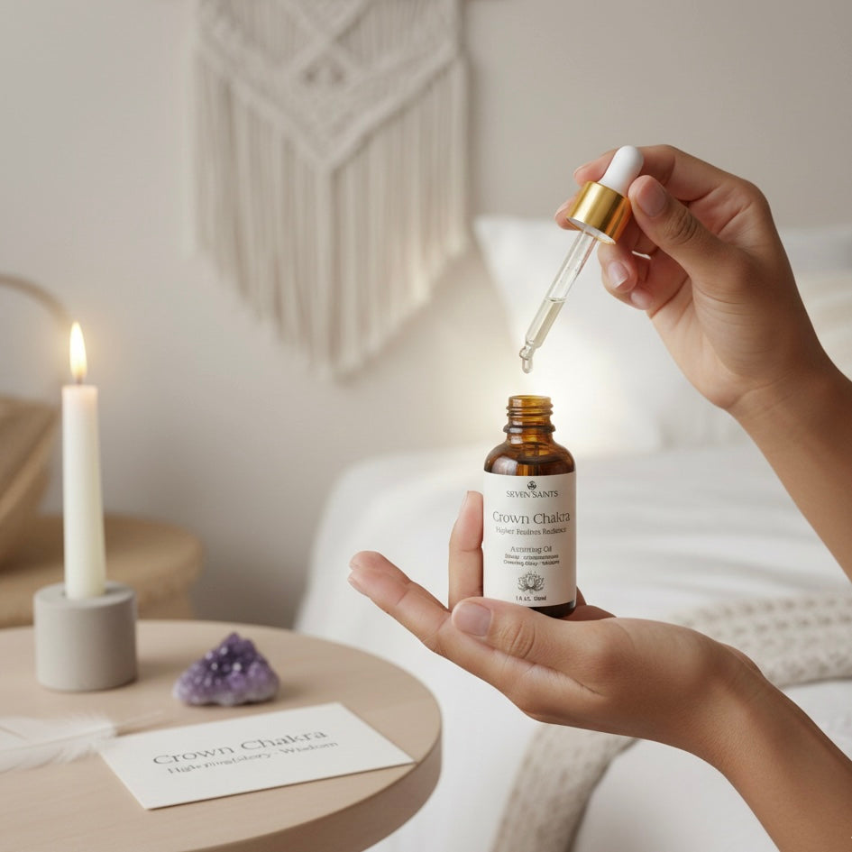 Crown Chakra Anointing Oil for Higher Realms Radiance | Spiritual Wellness Oil