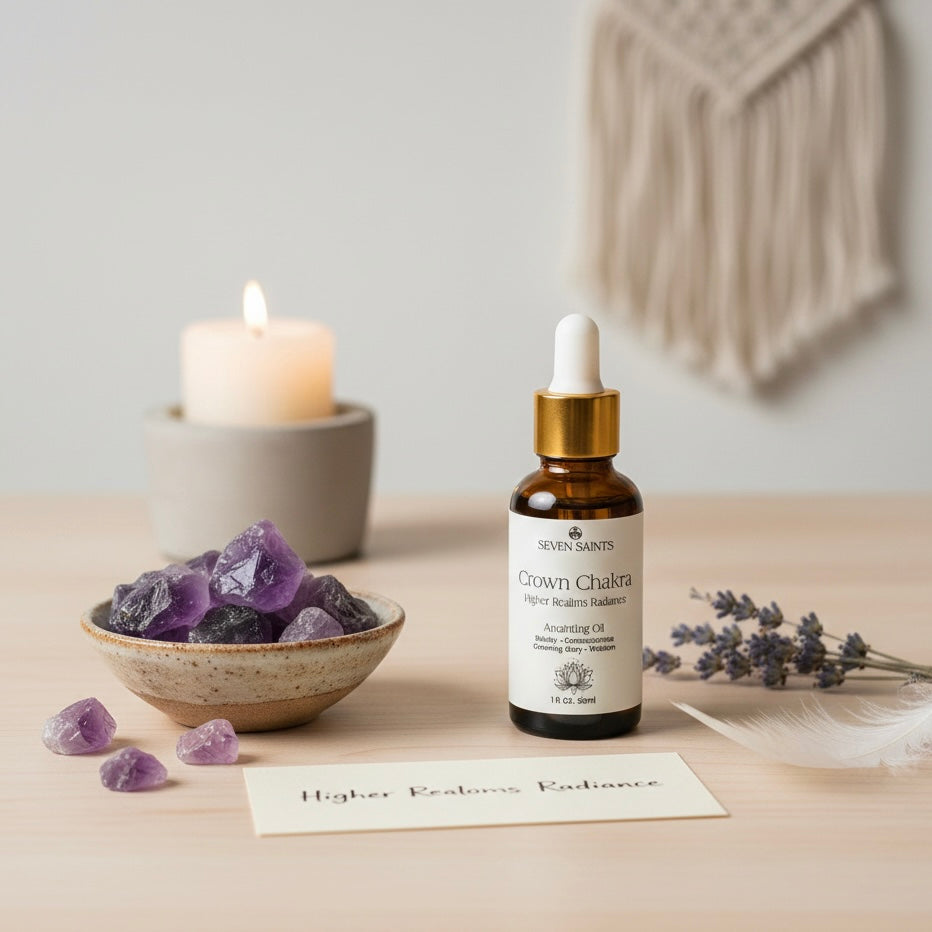 Crown Chakra Anointing Oil for Higher Realms Radiance | Spiritual Wellness Oil