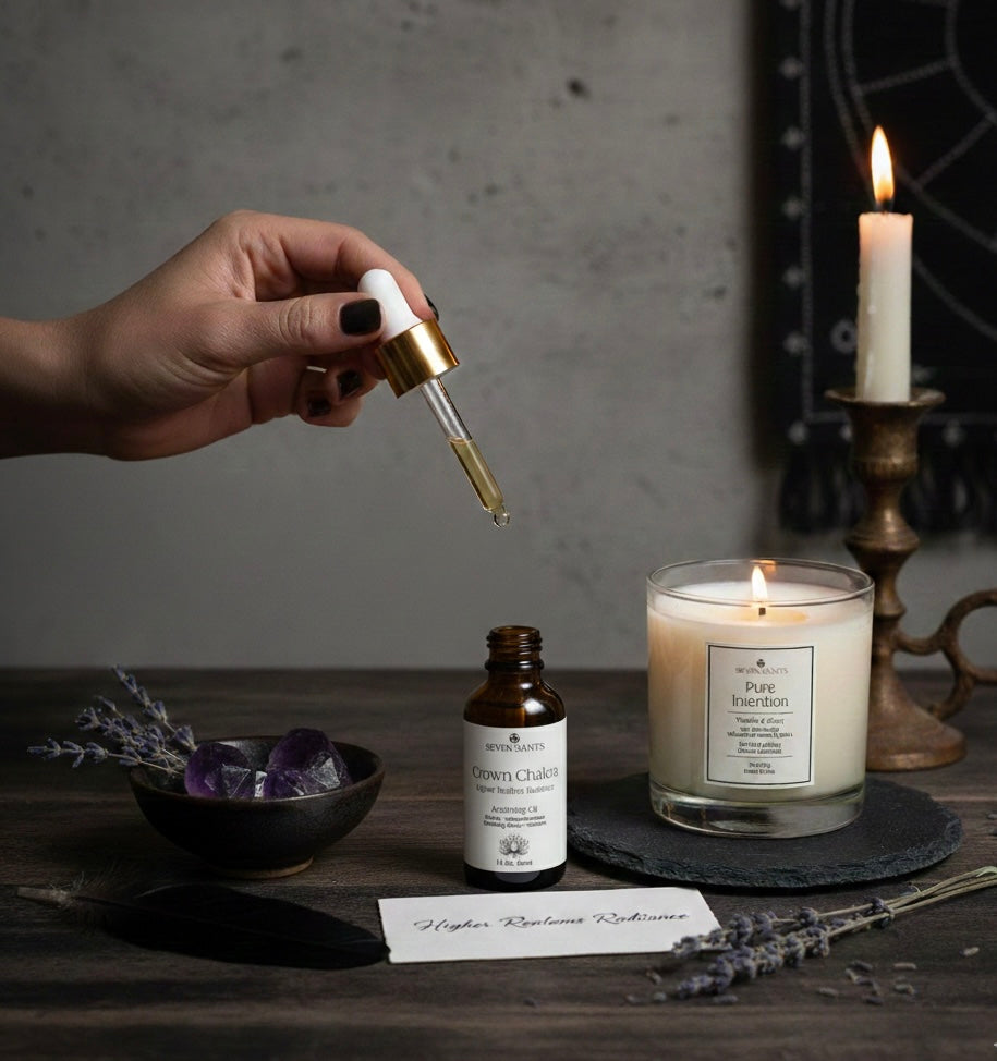 Crown Chakra Anointing Oil for Higher Realms Radiance | Spiritual Wellness Oil