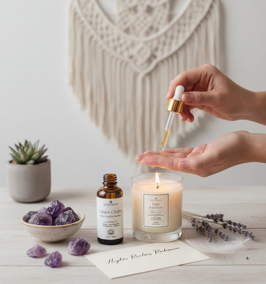 Crown Chakra Anointing Oil for Higher Realms Radiance | Spiritual Wellness Oil