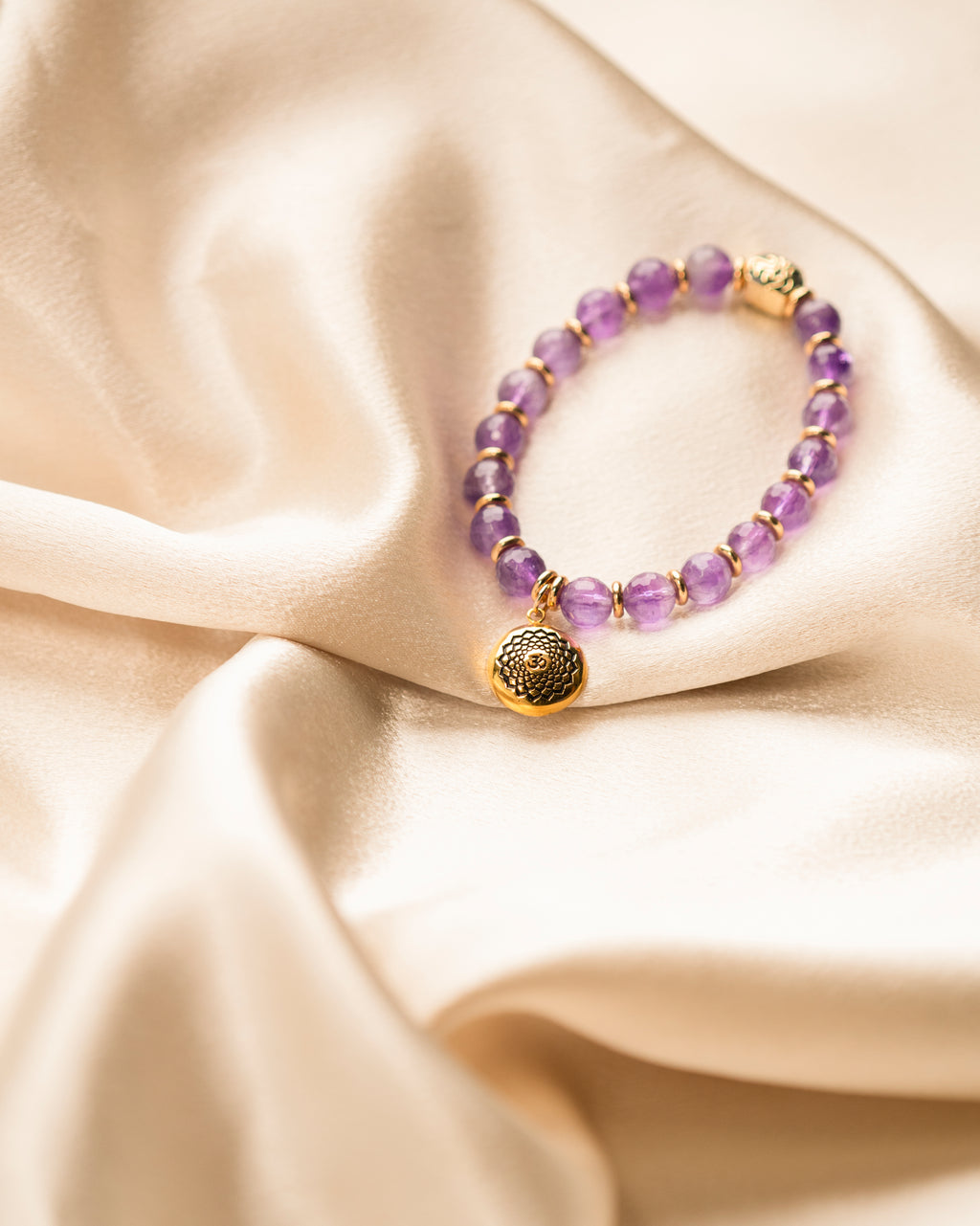 Pulsera de activación de amatista para el chakra coronario