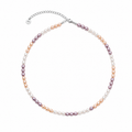 Divine Aura Tri-Color Freshwater Baroque Pearl Choker Necklace | Rhodium Plated