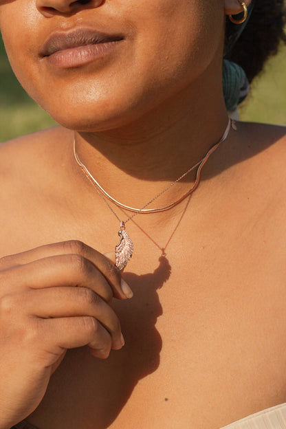 Angel Wing Necklace, Rose Gold