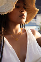 Flower of Life Reversible Y-Lariat Choker Necklace – 18K Gold Spiritual Jewelry