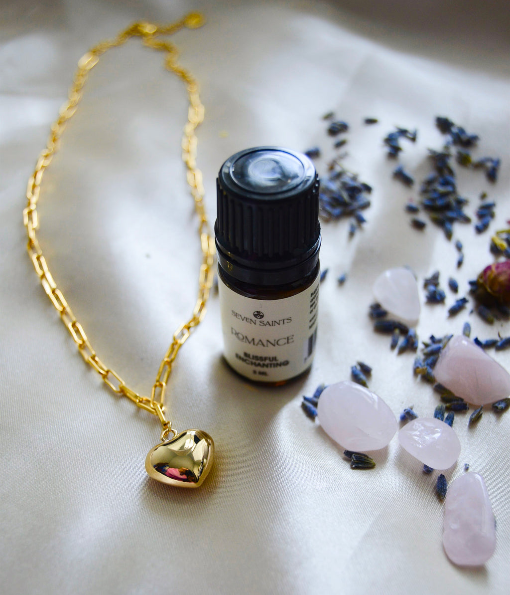 Puffy Heart Paperclip Chain Necklace – 18K Gold Over Sterling Silver Heart Jewelry