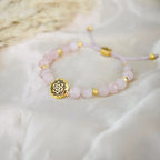 Pulsera de cuarzo rosa de Madagascar con activación del chakra del corazón