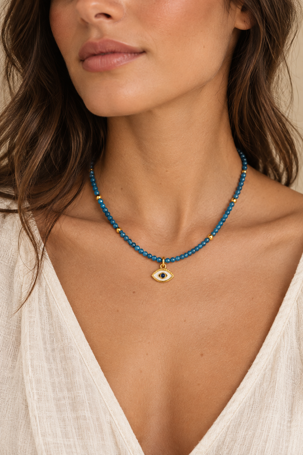 Apatite Evil Eye Talisman Necklace