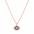 Evil Eye Pave Amulet Necklace, Rose Gold