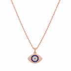 Evil Eye Pave Amulet Necklace, Rose Gold