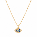 Evil Eye Pave Amulet Necklace, Gold