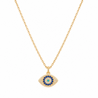 Evil Eye Pave Amulet Necklace, Gold
