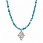 Sagittarius Zodiac Choker Necklace | Apatite White Rhodium Plated Horoscope Jewelry