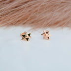Pendientes de activación Merkaba Star Light Body – Joyería espiritual de oro rosa