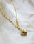 Puffy Heart Paperclip Chain Necklace, 18k Gold Over Sterling Silver