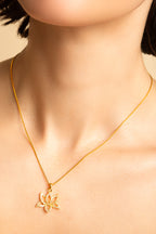 Illuminate Lotus Necklace – White Topaz Pavé – Rose Gold Spiritual Jewelry