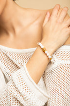 Illumination & Creativity Lotus Beaded Moonstone Bracelet – 18K Gold Plated Healing Crystal Jewelry