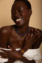 Lapis Lazuli Intuition Choker, White Rhodium