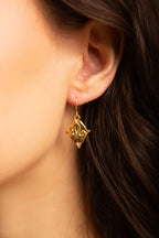 Leo Zodiac Dangle Earrings in 18k Gold | Vintage Style Jewelry