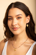 Libra Zodiac Choker Necklace – Multi-Color Opal 18K Gold Plated Horoscope Jewelry