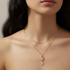 Lunarveil Grey Moonstone Necklace for Protection | Gold Spiritual Healing Jewelry