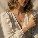 Lunarveil Grey Moonstone Necklace for Protection | Gold Spiritual Healing Jewelry