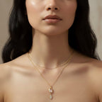 Lunarveil Grey Moonstone Necklace for Protection | Gold Spiritual Healing Jewelry