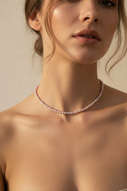 Blush Pink Freshwater Baroque Pearl Choker | Enhance Your Sacred Rose Aura | White Rhodium