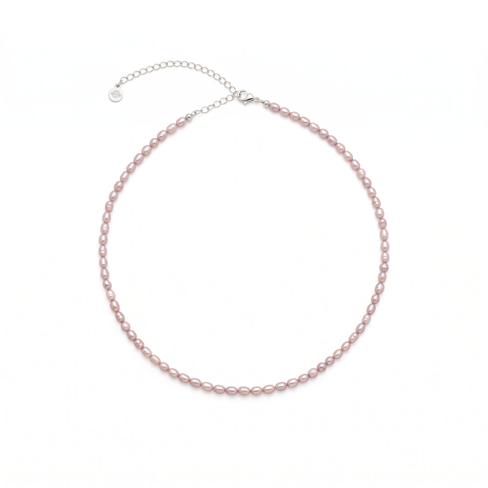 Blush Pink Freshwater Baroque Pearl Choker | Enhance Your Sacred Rose Aura | White Rhodium