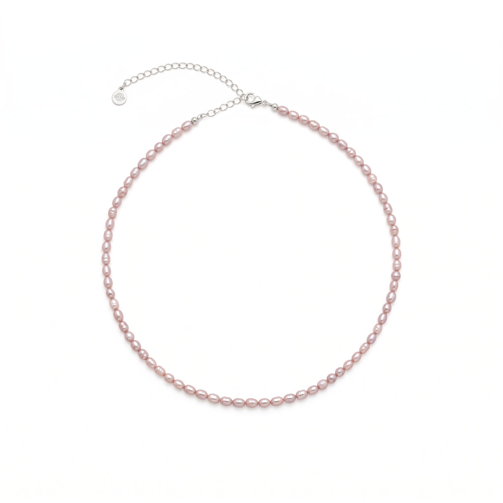 Blush Pink Freshwater Baroque Pearl Choker | Enhance Your Sacred Rose Aura | White Rhodium
