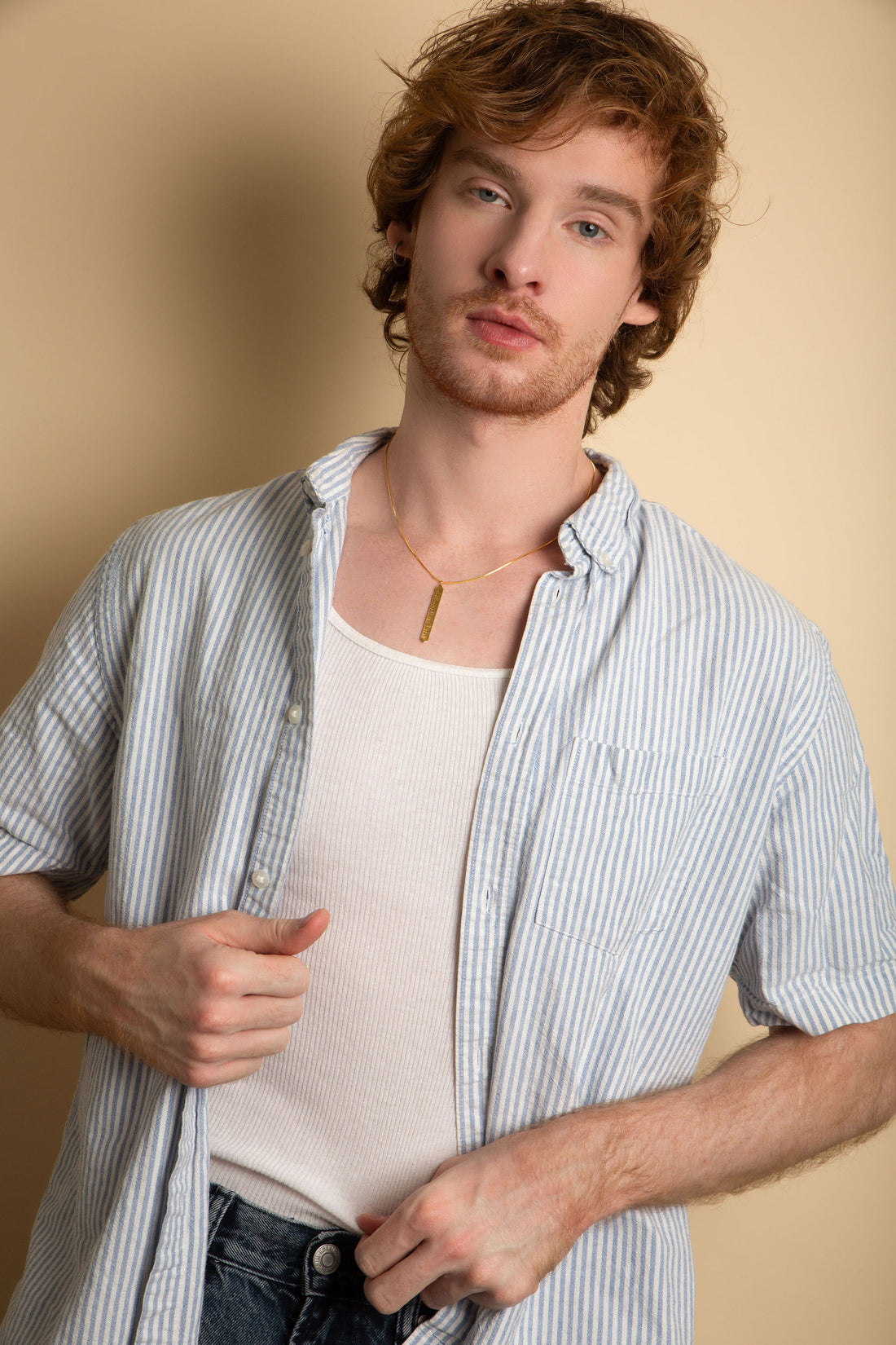 Sanskrit Chant "May All Beings Be Happy & Free"  White Rhodium Bar Necklace