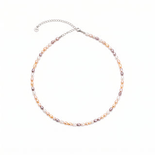 Divine Aura Multi-Color Freshwater Baroque Pearl Choker Necklace | Rhodium Plated