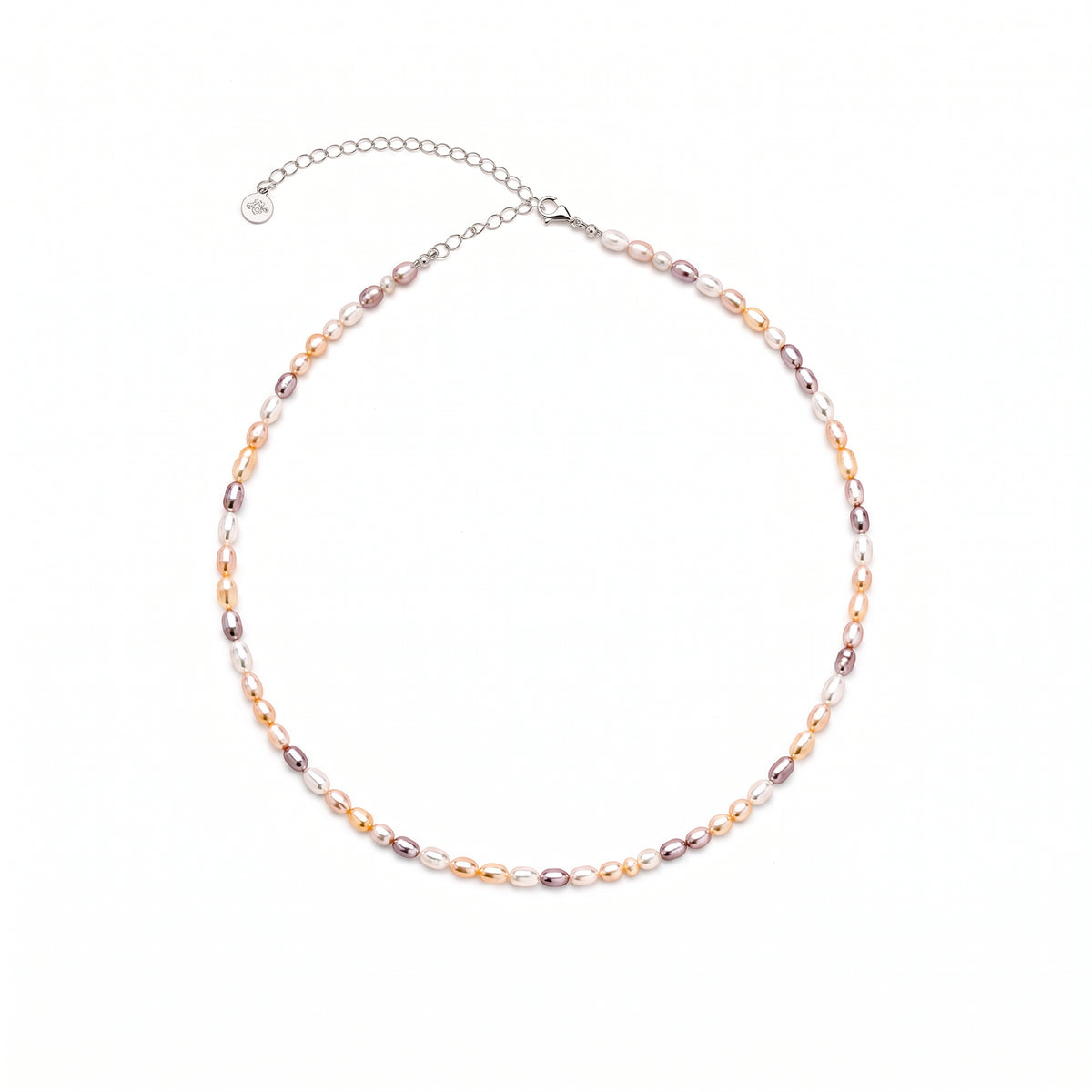 Divine Aura Multi-Color Freshwater Baroque Pearl Choker Necklace | Rhodium Plated