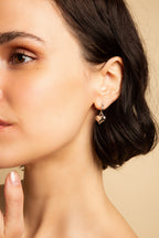 Puffy Heart Dangle Hoop Earrings Spiritual & Minimalist Jewelry - White