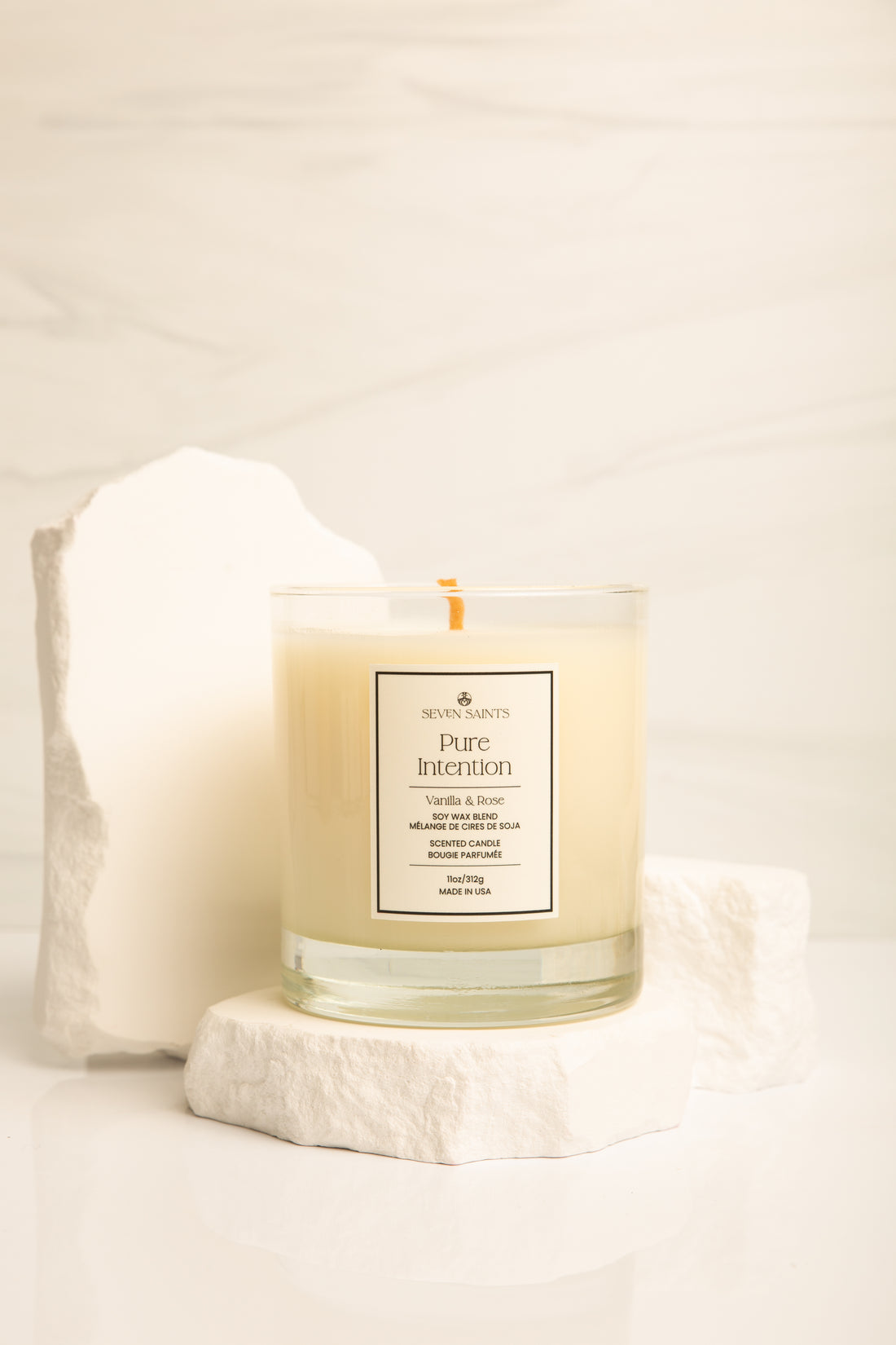 Pure Intention Vanilla & Rose Soy Blend Wax Candle, For Manifestation, Non-Toxic