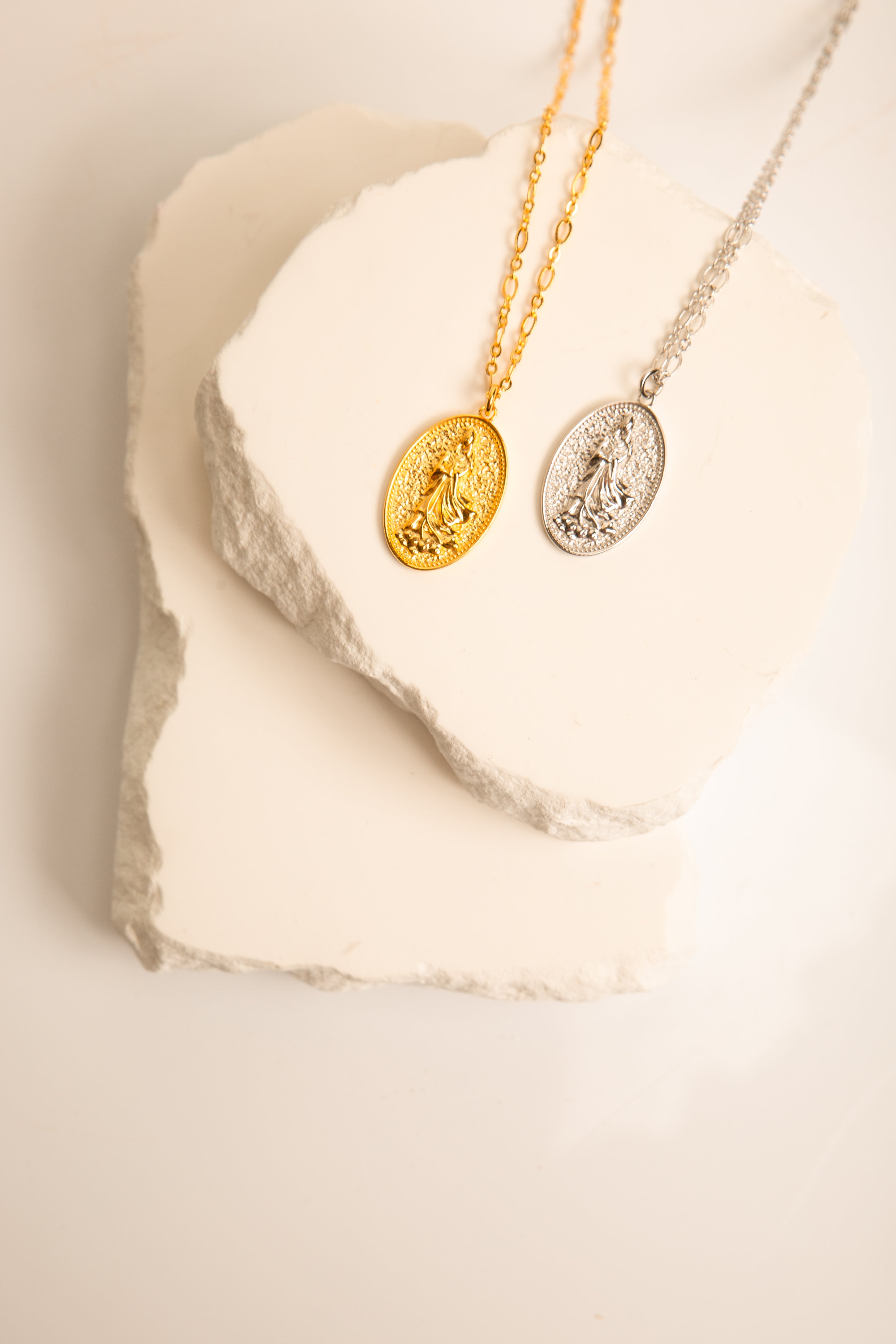 Quan Yin Goddess of Compassion & Mercy Necklace - Gold