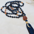 Emotional Stability & Protection Black Tourmaline Mala – Rishikesh Charity Collection Meditation Necklace