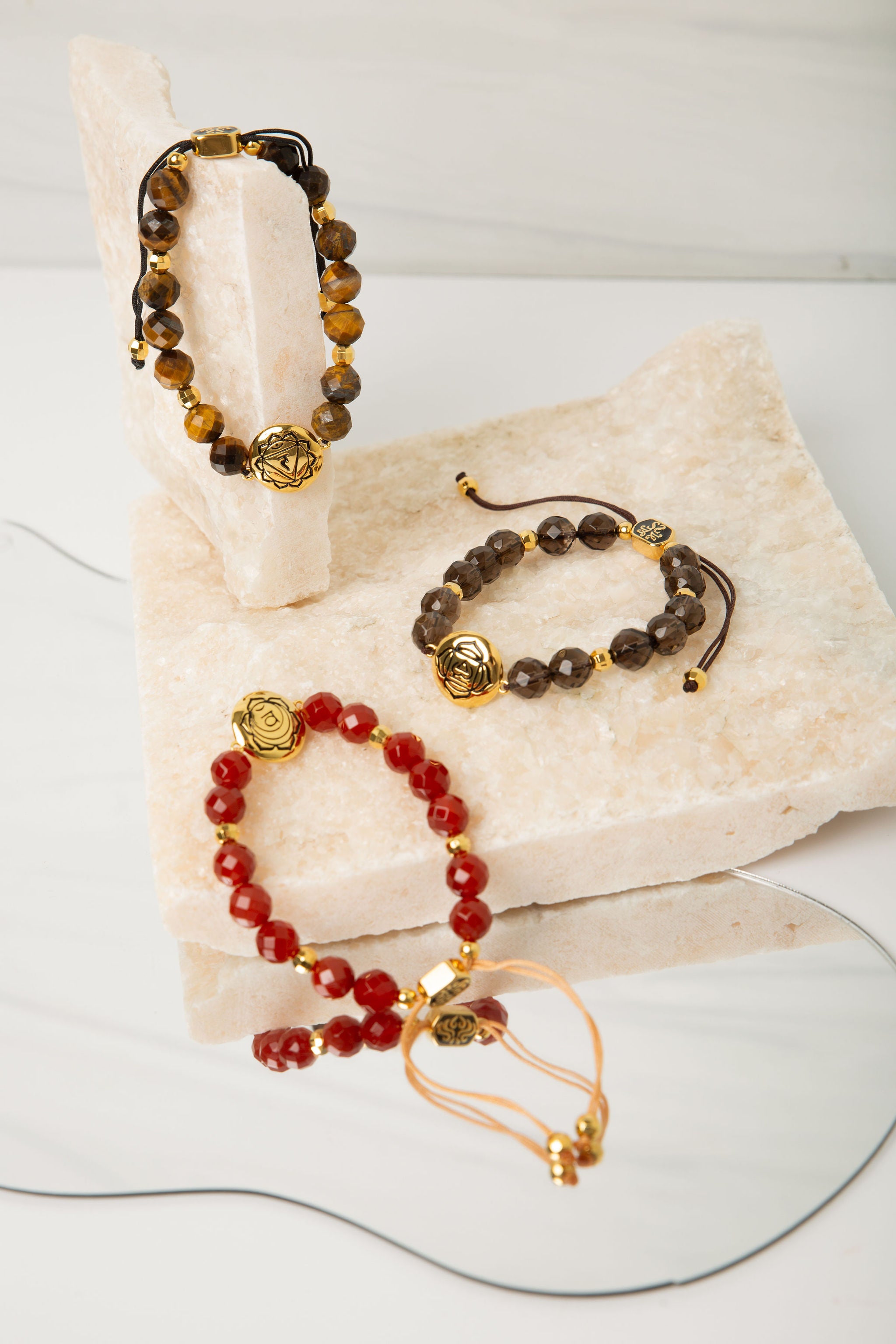 Chakra Healing & Alignment Gemstone Adjustable Bracelets – Set of 7, Unisex Spiritual Jewelry