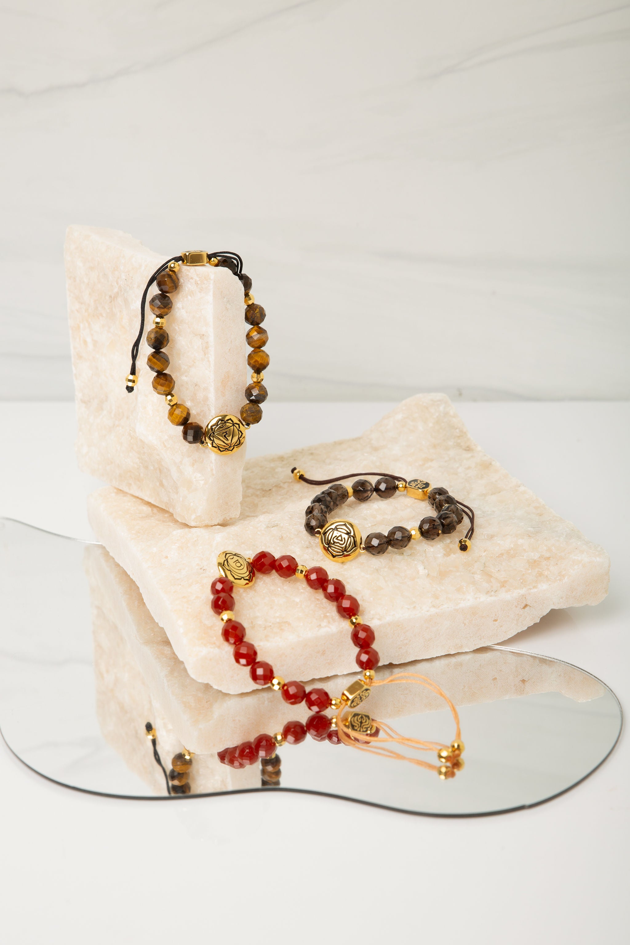 Sacral Chakra Carnelian Bracelet – Abundance & Creativity 18K Gold Plated Healing Jewelry