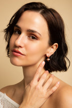 Puffy Heart Dangle Hoop Earrings Spiritual & Minimalist Jewelry - White