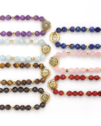 Pulseras Ajustables de Gemas para Sanación y Alineación de Chakras – Juego de 7, Joyería Espiritual Unisex