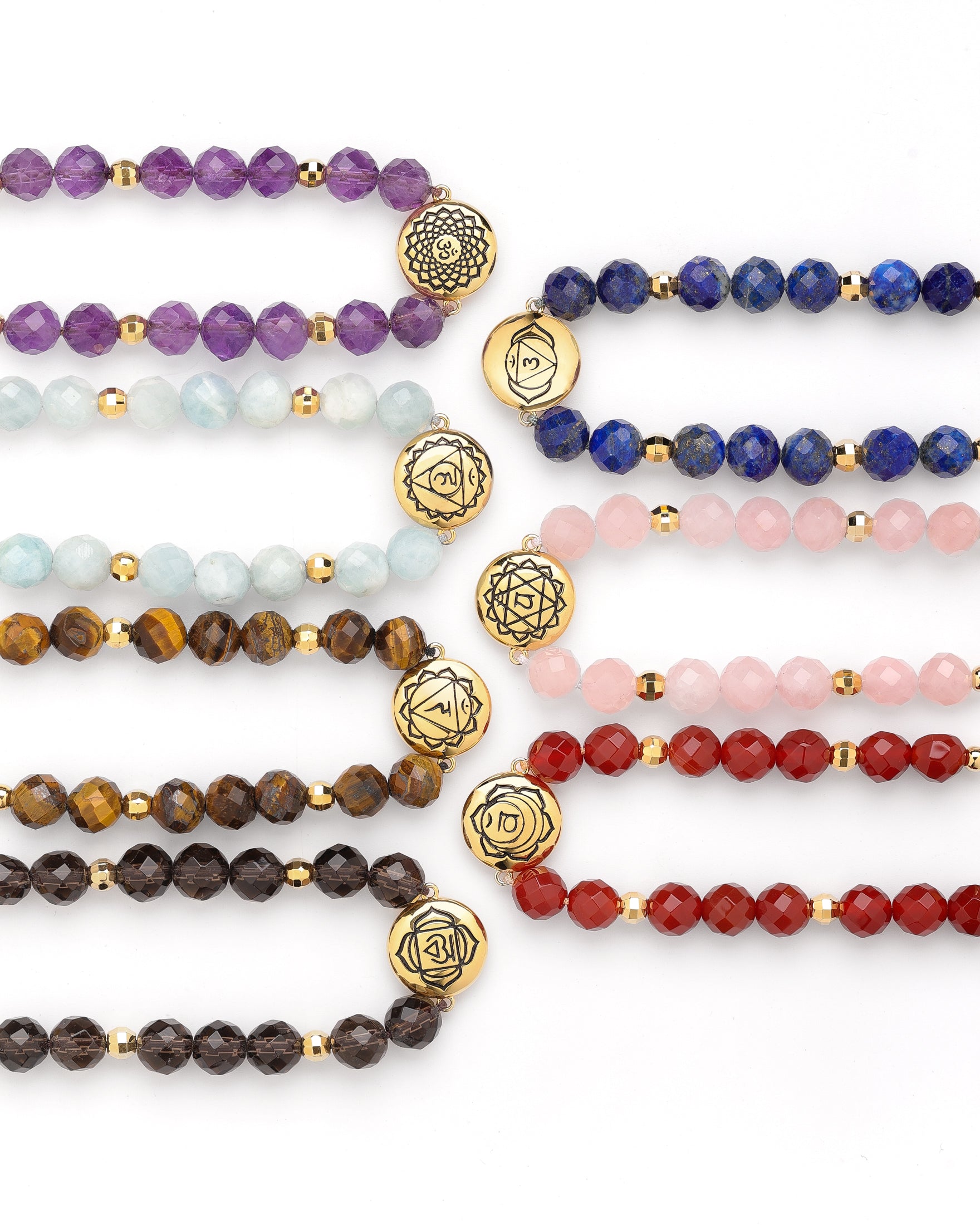 Chakra Healing & Alignment Gemstone Adjustable Bracelets – Set of 7, Unisex Spiritual Jewelry