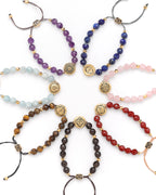Pulseras Ajustables de Gemas para Sanación y Alineación de Chakras – Juego de 7, Joyería Espiritual Unisex