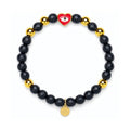 Onyx Heart Bracelet for Protection & Focus in Gold | Spiritual Healing Jewelry