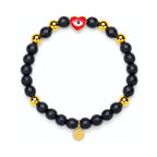 Pulsera de Ónix Corazón para Protección y Enfoque en Oro | Joyería de Sanación Espiritual