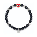 Onyx Heart Bracelet for Protection & Focus in Silver | Spiritual Healing Jewelry