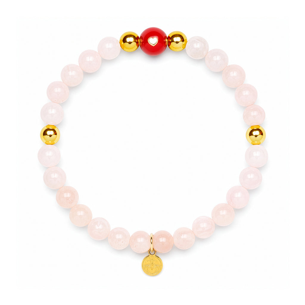 Morganite Heart Bracelet for Love & Glow in Gold | Spiritual Healing Jewelry