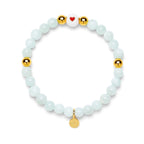 Pulsera de Corazón de Piedra Lunar Verde para Equilibrio y Resplandor Dorado | Joyería de Sanación Espiritual