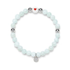 Pulsera de corazón con piedra luna para el equilibrio y el resplandor en plata | Joyería de sanación espiritual