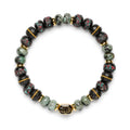 Obsidian Nomad Bracelet | Rustic Black Bone Beads | African Turquoise | Spiritual Healing Bracelet
