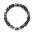 Obsidian Nomad Bracelet | Rustic Black Bone Beads | African Turquoise | Spiritual Healing Bracelet